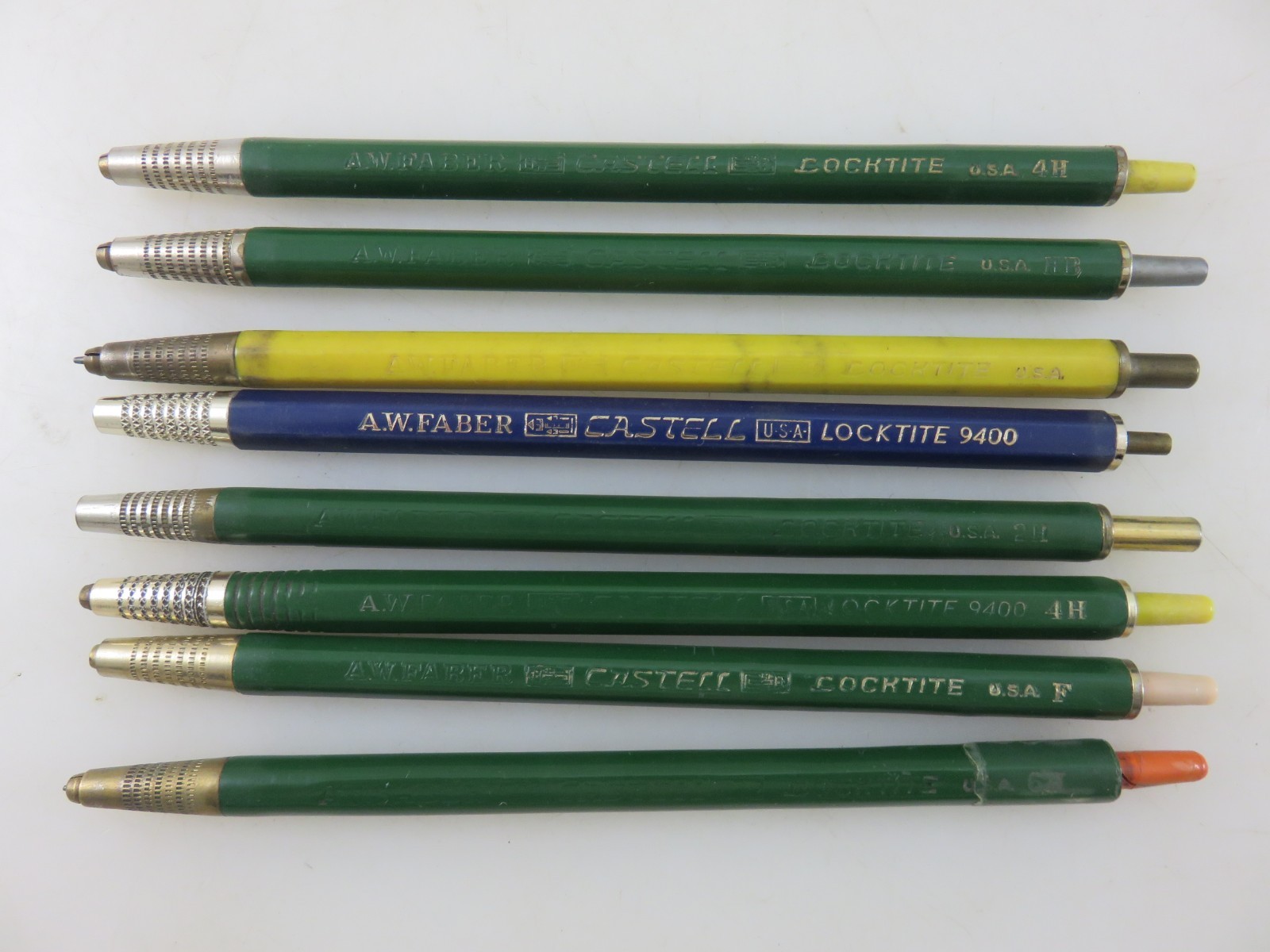 Faber Castell Locktite Mechanical Drafting Pencil 9400 2H 4H F 6H HB 8pc Set