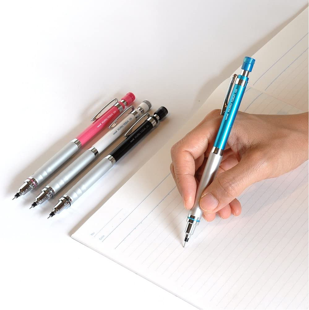 -Ball Kuru Toga High Grade Auto Lead Rotation Mechanical Pencil, 0.5 Mm, White B