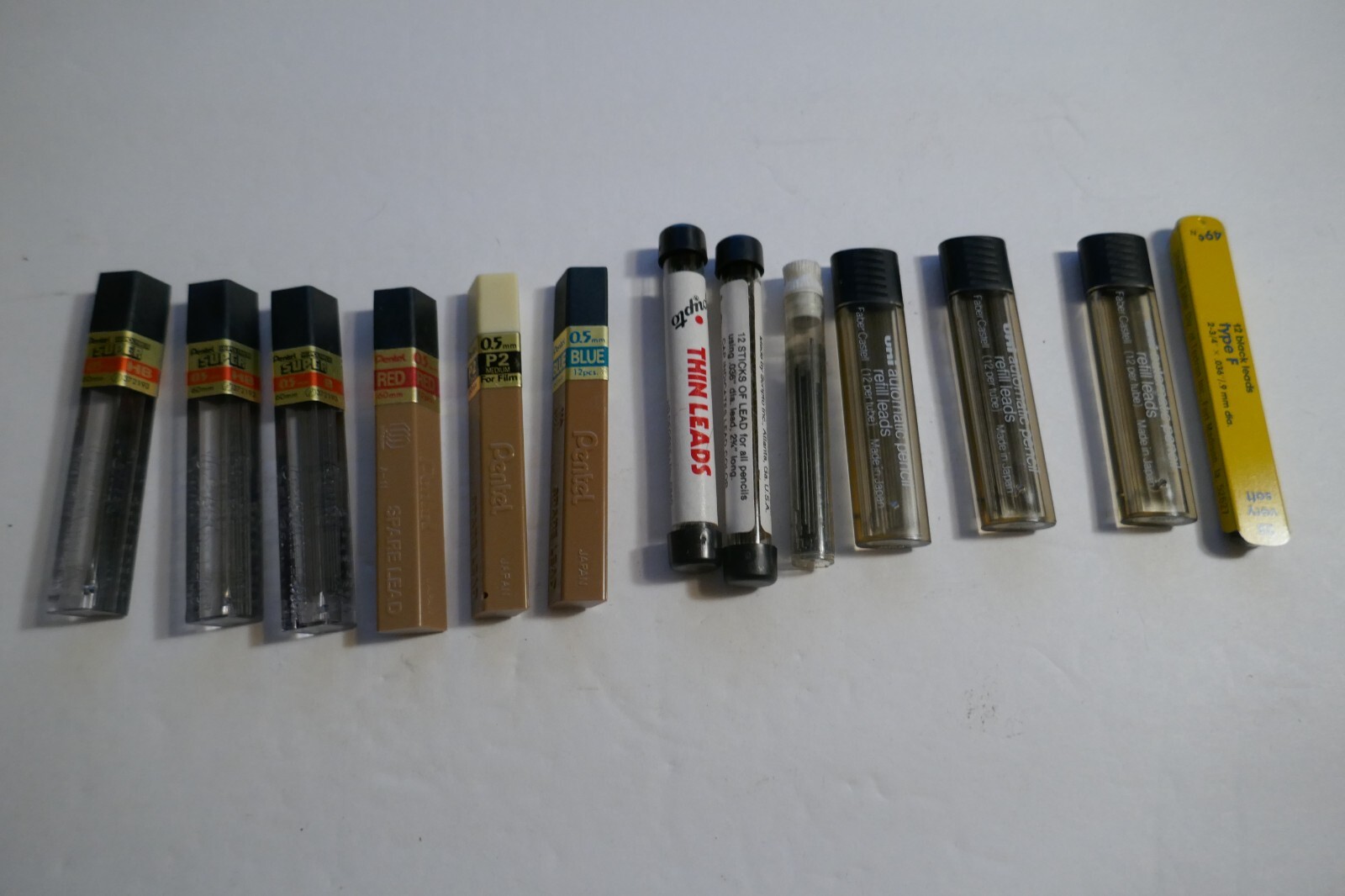 Vintage Lot Pencil Leads Eversharp Scripto Pentel Plastic and Metal Containers