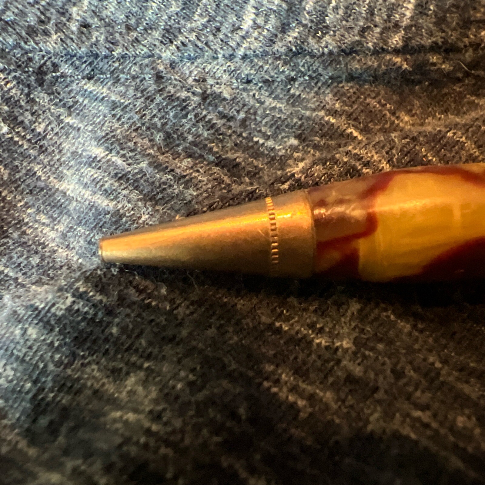 Remington Pen Co Marbled Burgundy Carmel Pin Or Pencil Pen Shell Only No Insides