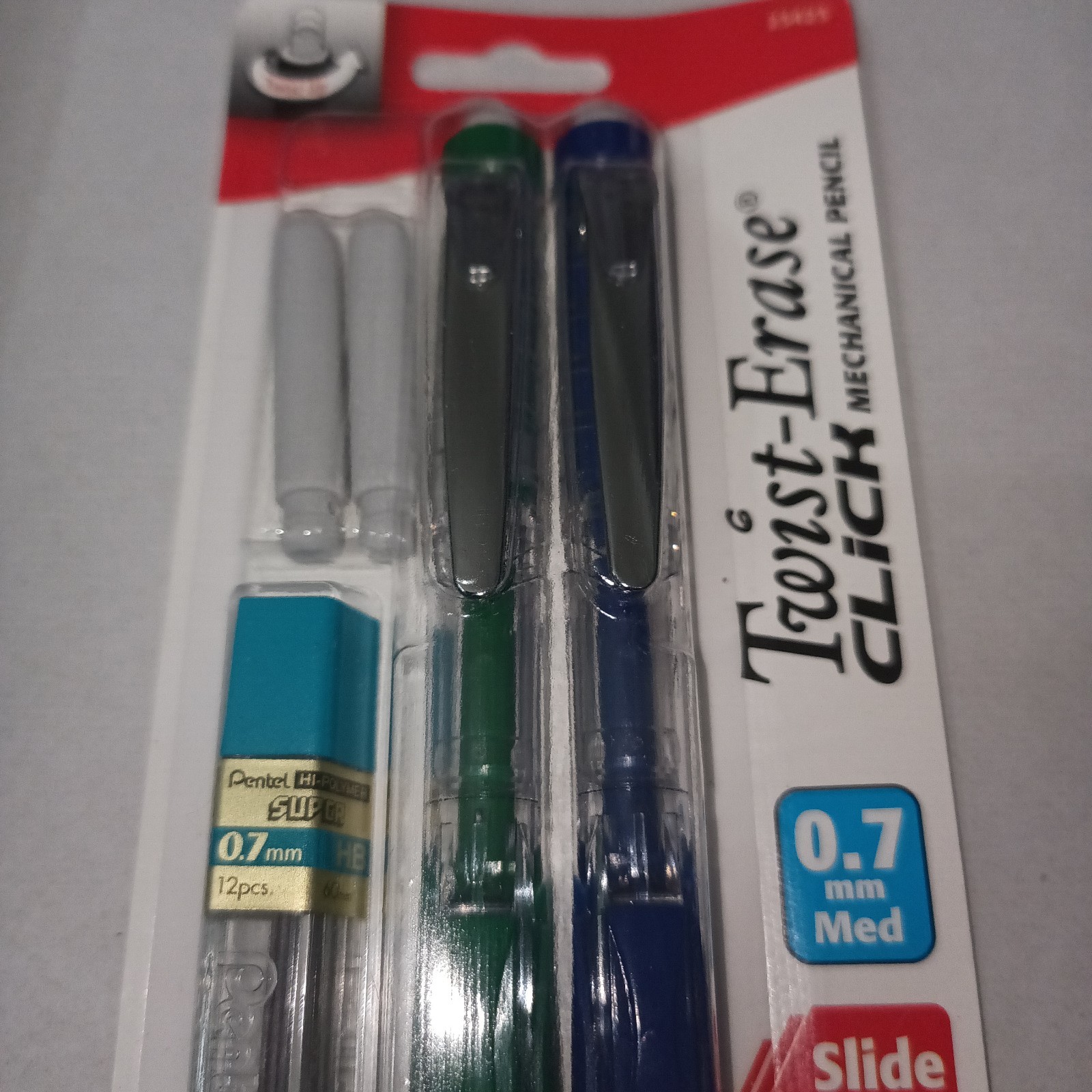 Lot Of 2 Pack Of 2 Mechanical Pencils Each With Erasers And Refills .7mm Pentel
