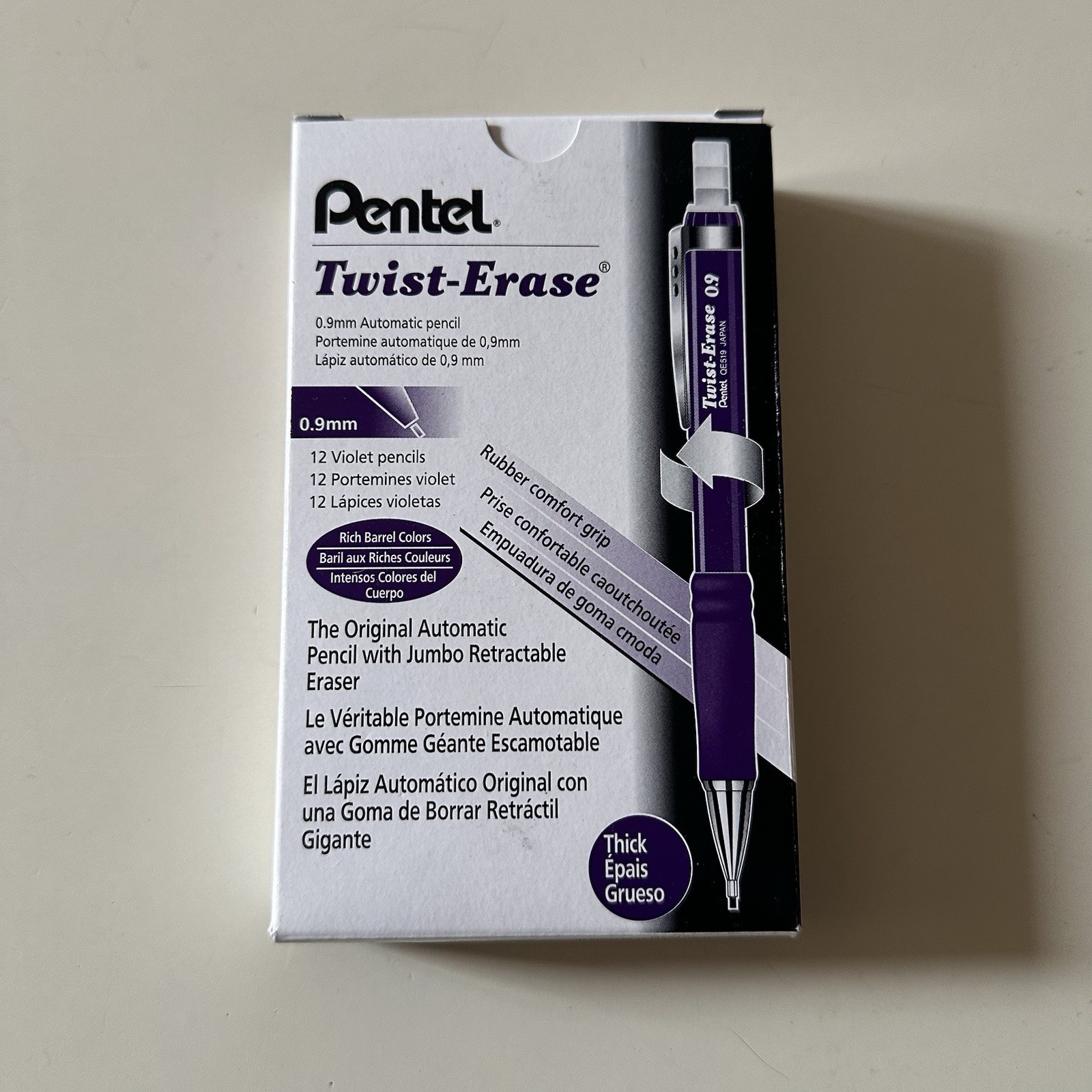 Twist-Erase Mechanical Pencil, (0.9Mm), Violet Barrel, Box of 12 (QE519V)