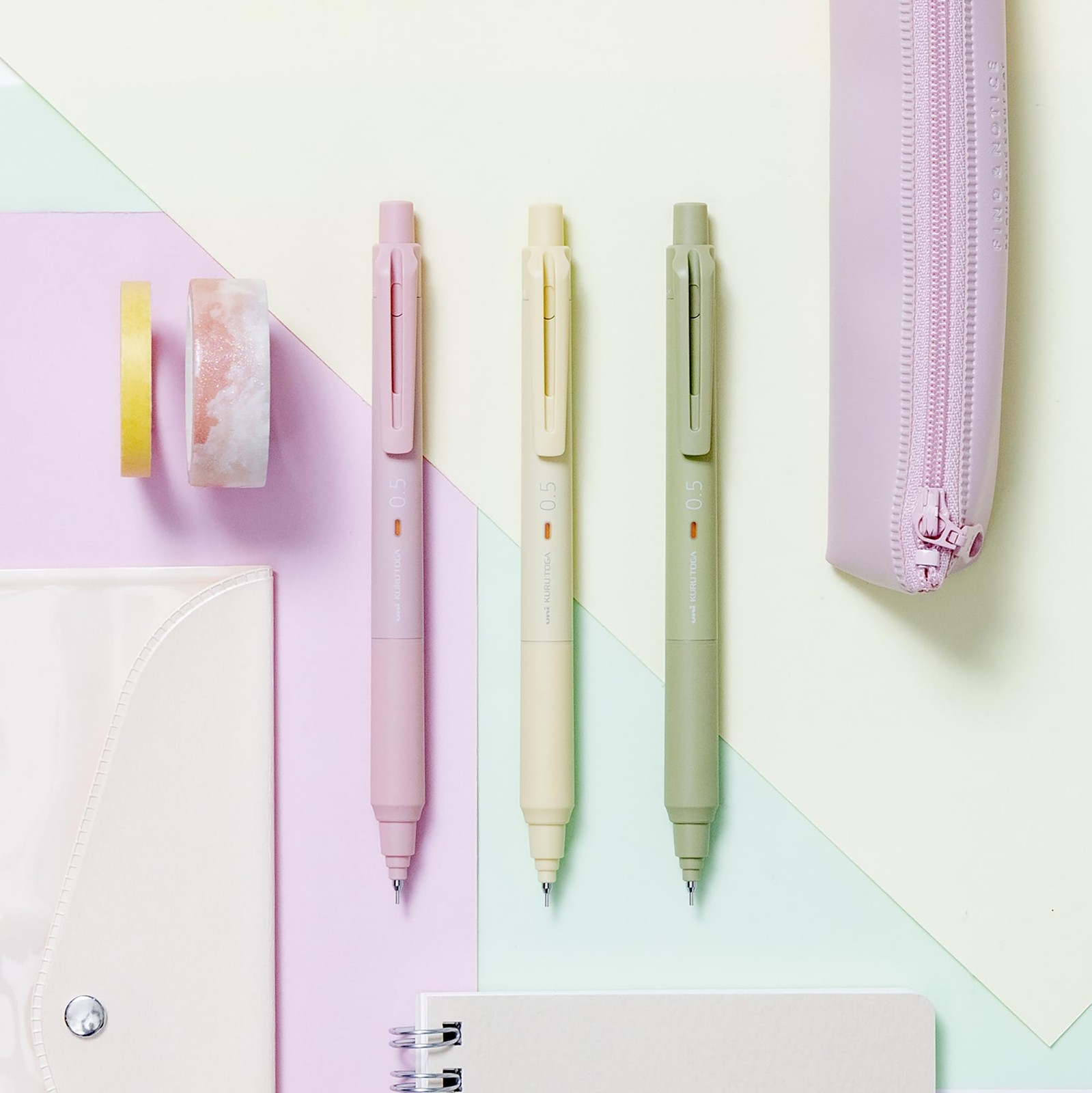 Mitsubishi Kurutoga KS Mechanical Pencil 0.3 Coral Pink Ergonomic Grip