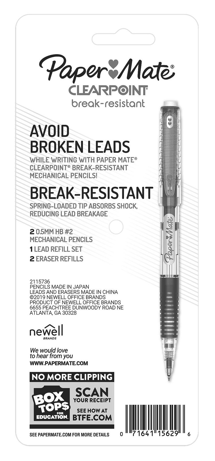 Paper Mate Clearpoint Mechanical Pencils 0.5mm Break Resistant 0.5 mm, Black