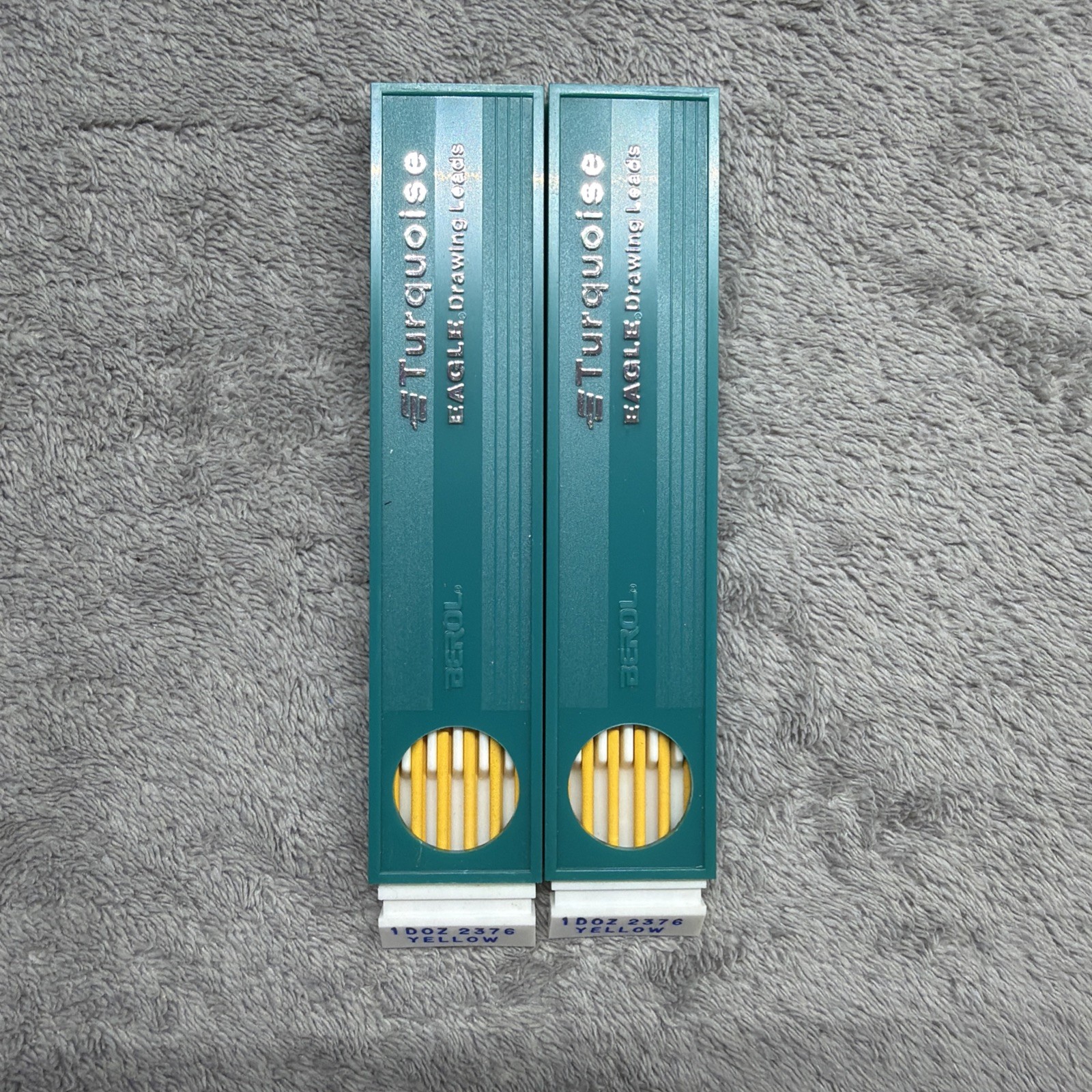 Vintage Berol Turquoise Eagle Drawing Leads #2376 YELLOW 2 12 Packs