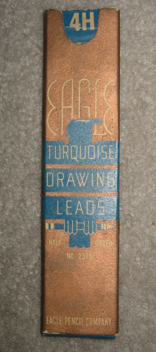 Vintage Eagle Turquoise Drawing Leads #2375 4H, 2 of 6 Count Remain, 1935