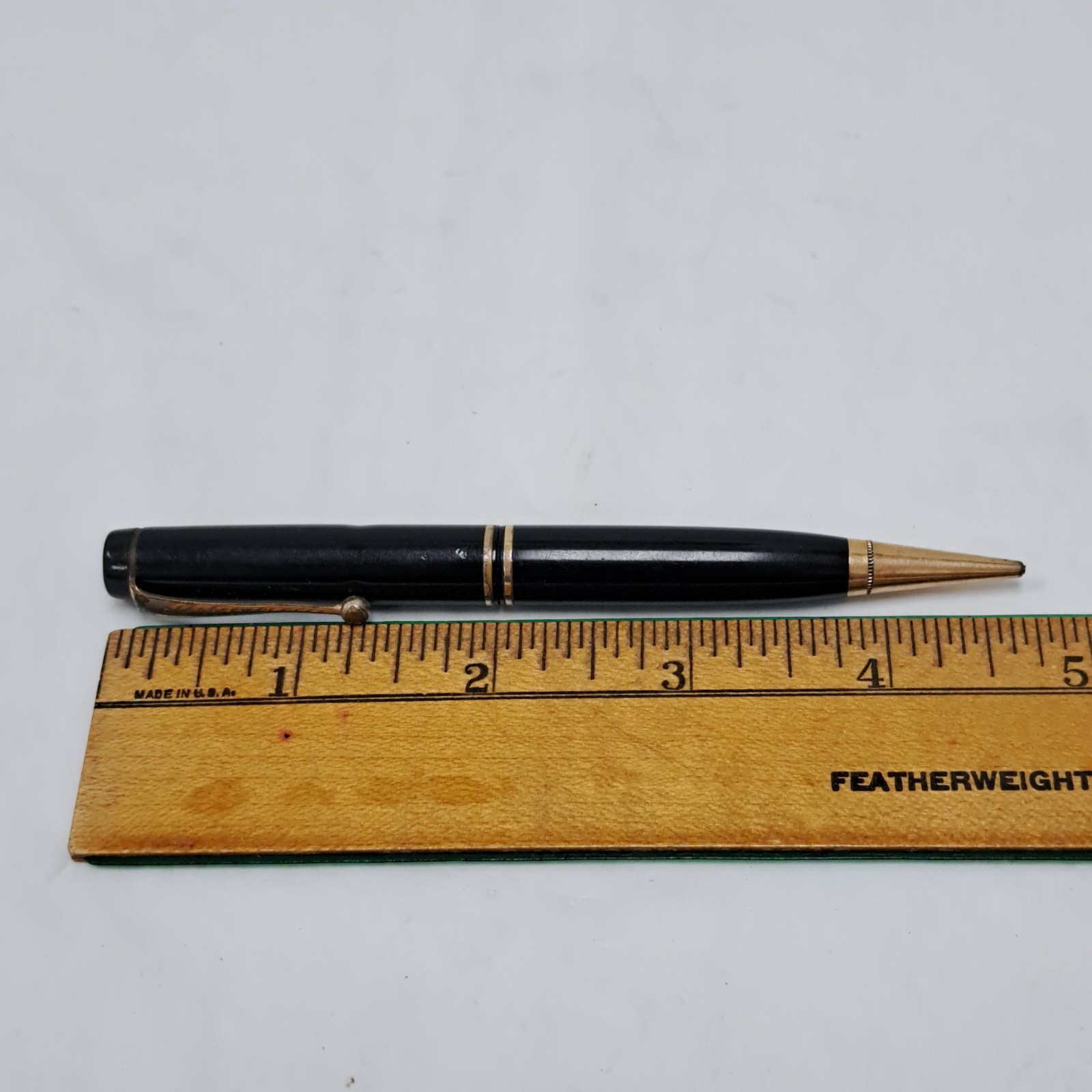 Vintage 1930s Parker USA Duofold Black Gold Trim Twist Mechanical Pencil 1.18mm