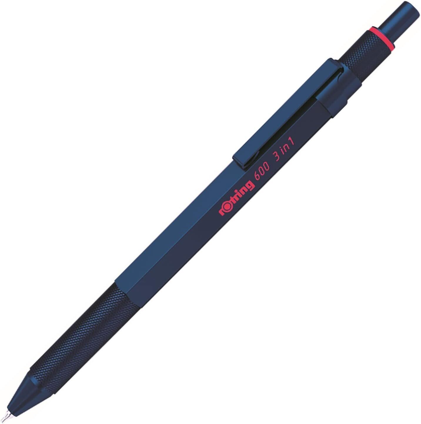 rOtring Multifunctional Pen 600 Iron Blue 3in1 Ballpoint Pen 2 Colors (Red