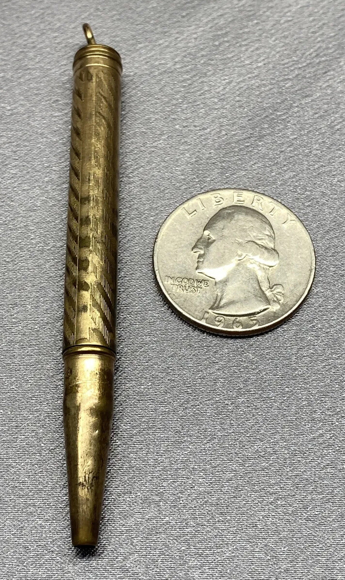 VTG OR ANTIQUE BATES & B BACON ROLLED GOLD MECHANICAL RING TOP PENCIL WIDE LEAD