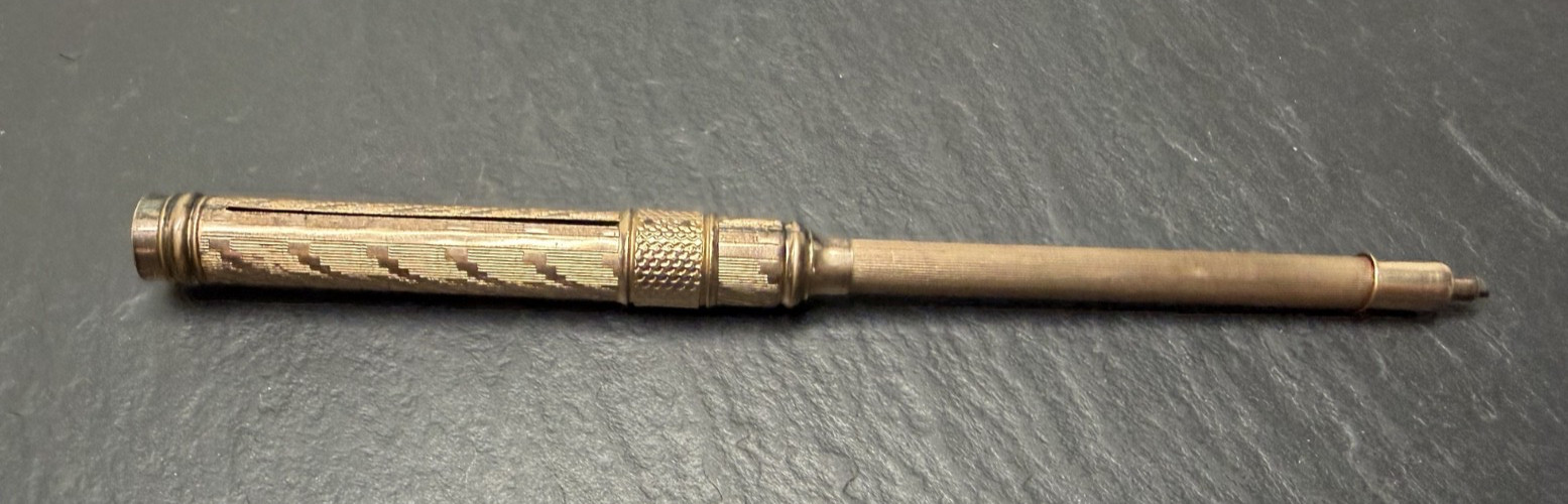 ANTIQUE GOLD FILLED COMBINATION DIP PEN W/NIB AND MECHANICAL PENCIL N995