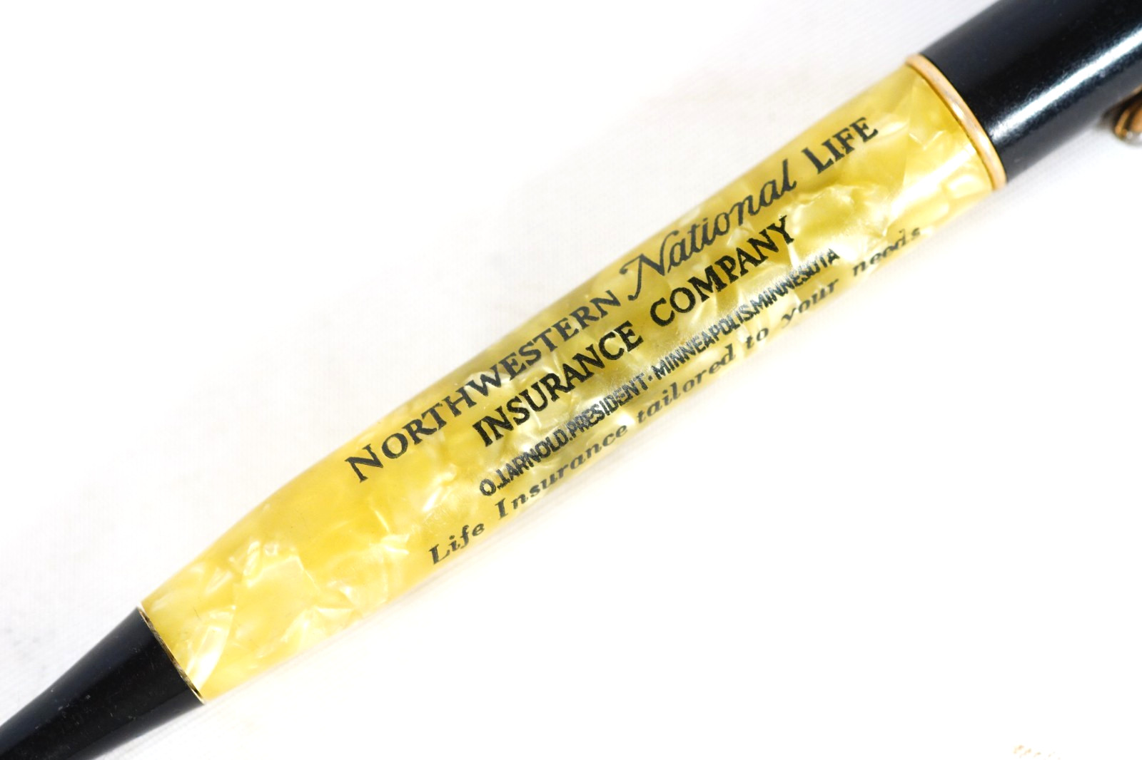 Northwest National Life Insurance Co Marbled Celluloid Mechanical Pencil c1930