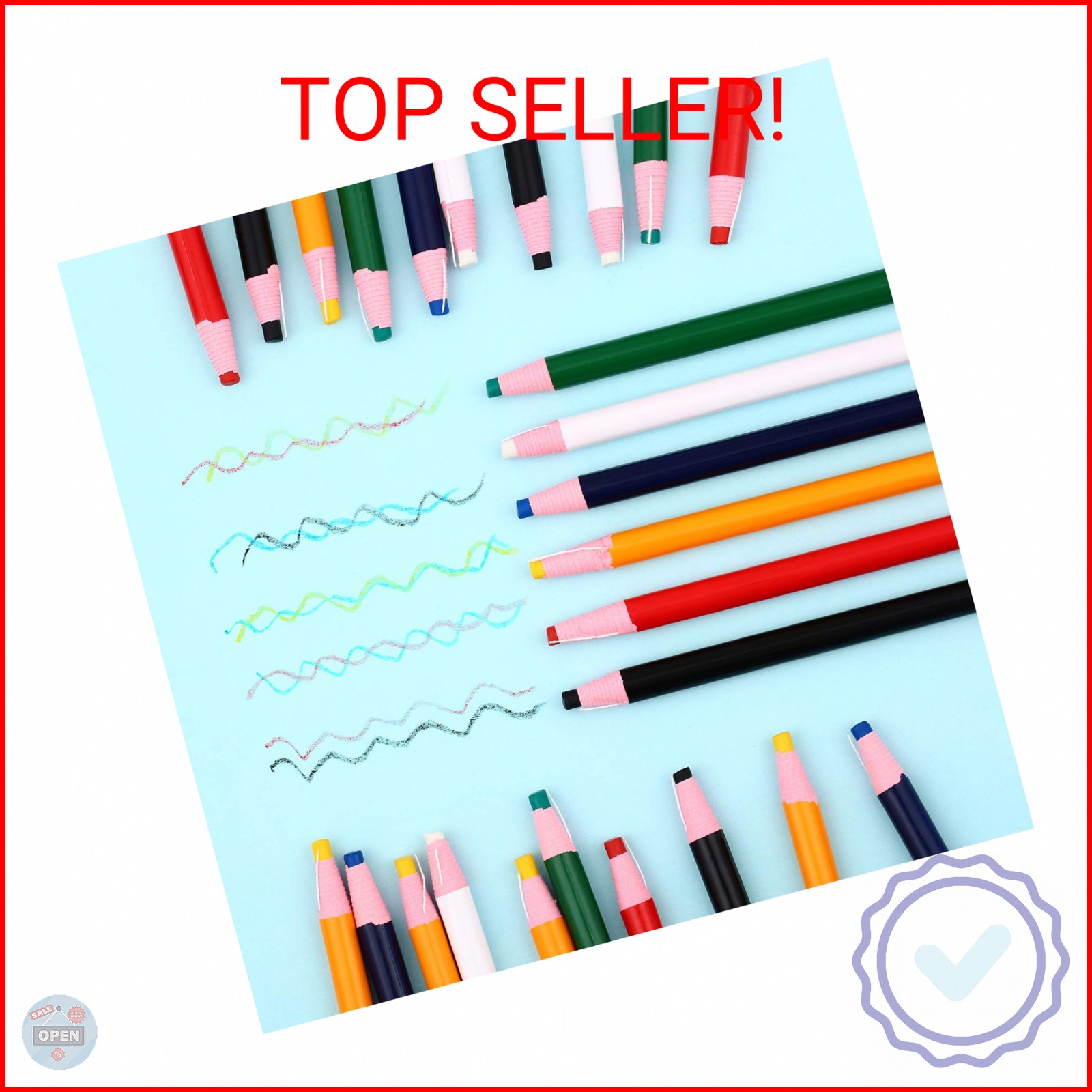 Outus 24 Pieces Color Grease Pencil Multi-surface China Markers Grease Pencils C