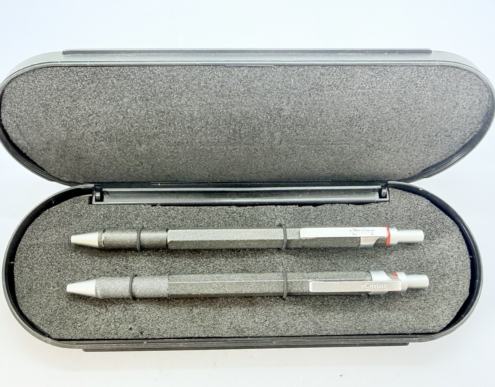 Rotring Newton Lava Ballpoint Pen & Mechanical Pencil Double Push Knock Set Box
