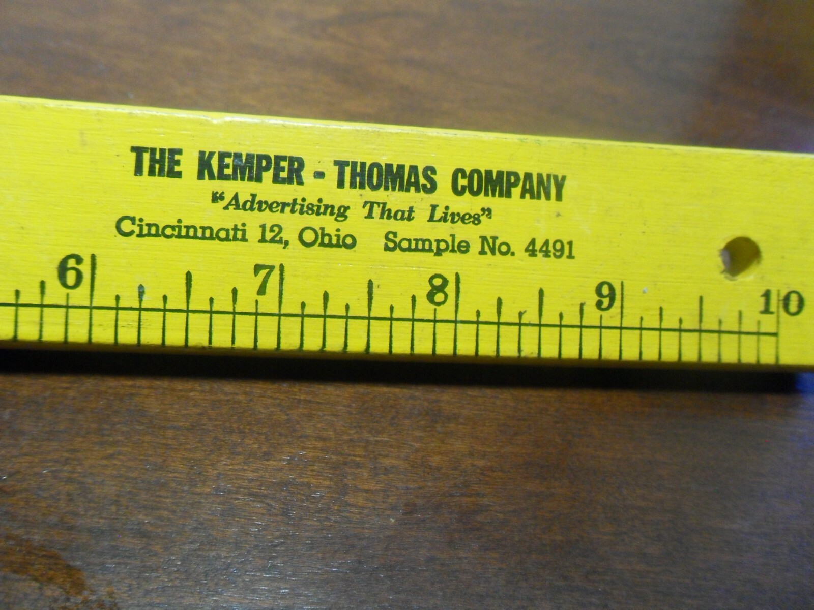 Vintage Sample Thermometer Ruler Advertising The Kemper-Thomas Company Cinn Ohio