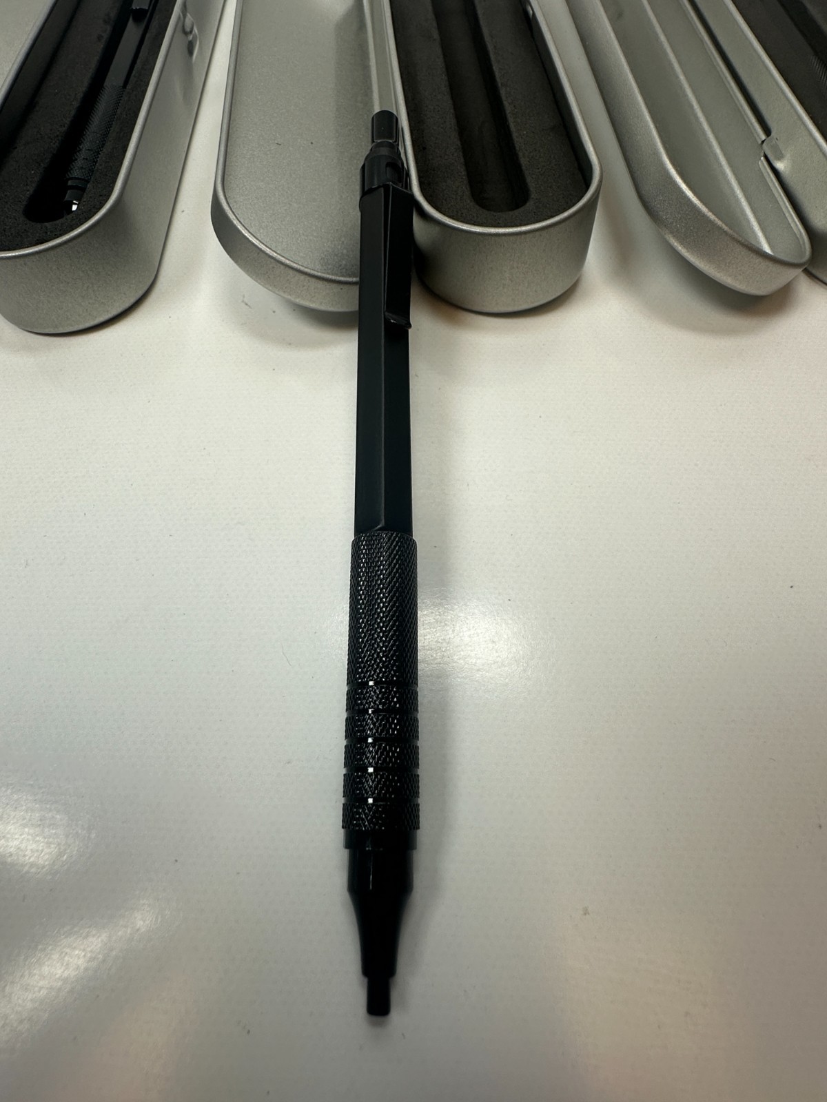 0.7mm Mechanical Pencil Full Metal Gloss Black with Steel Case (Lot of 3) – New