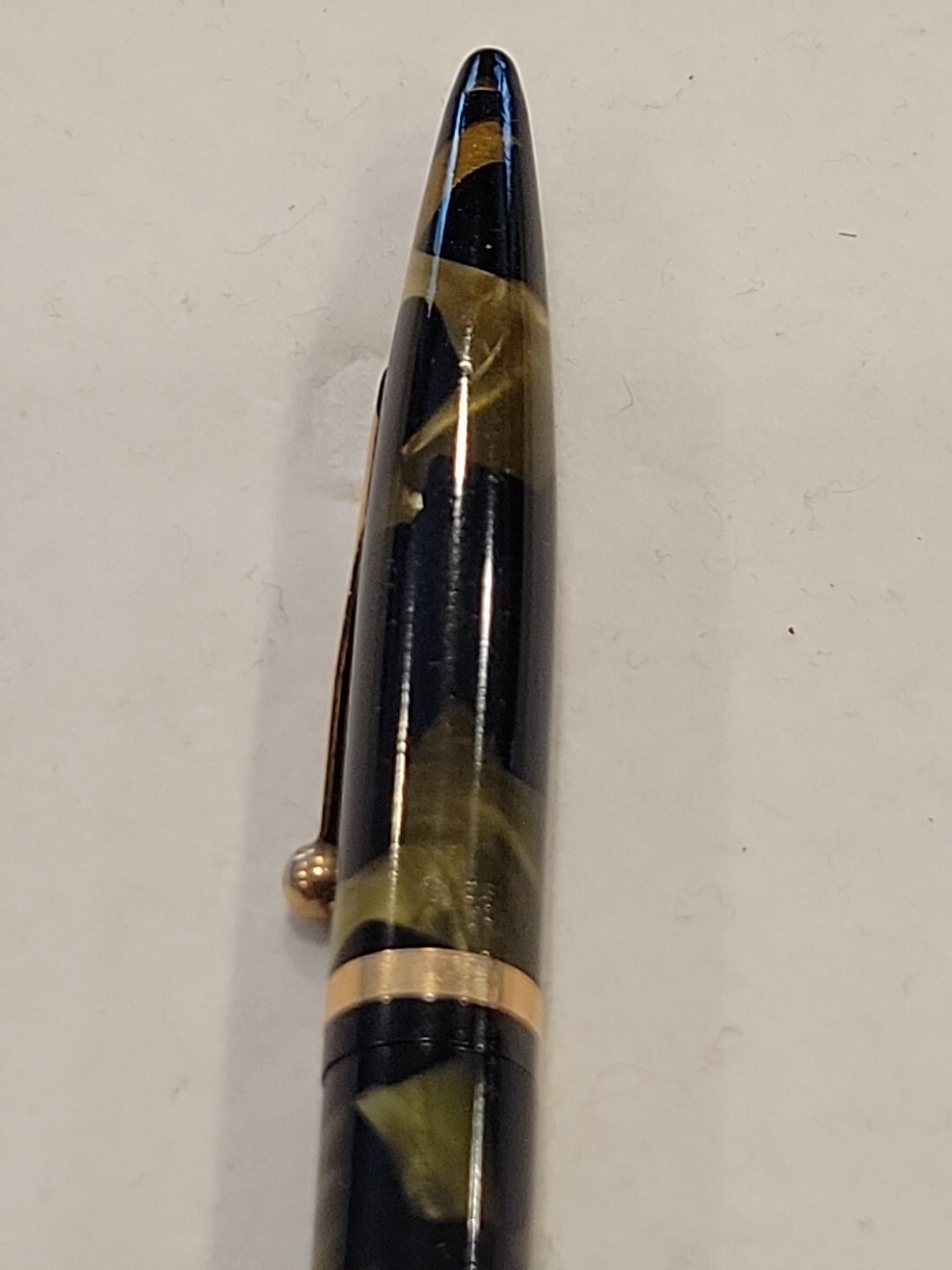 VTG GORGEOUS SHEAFFER OVERSIZE BALANCE PENCIL, BLACK AND GREEN PEARL USA #203