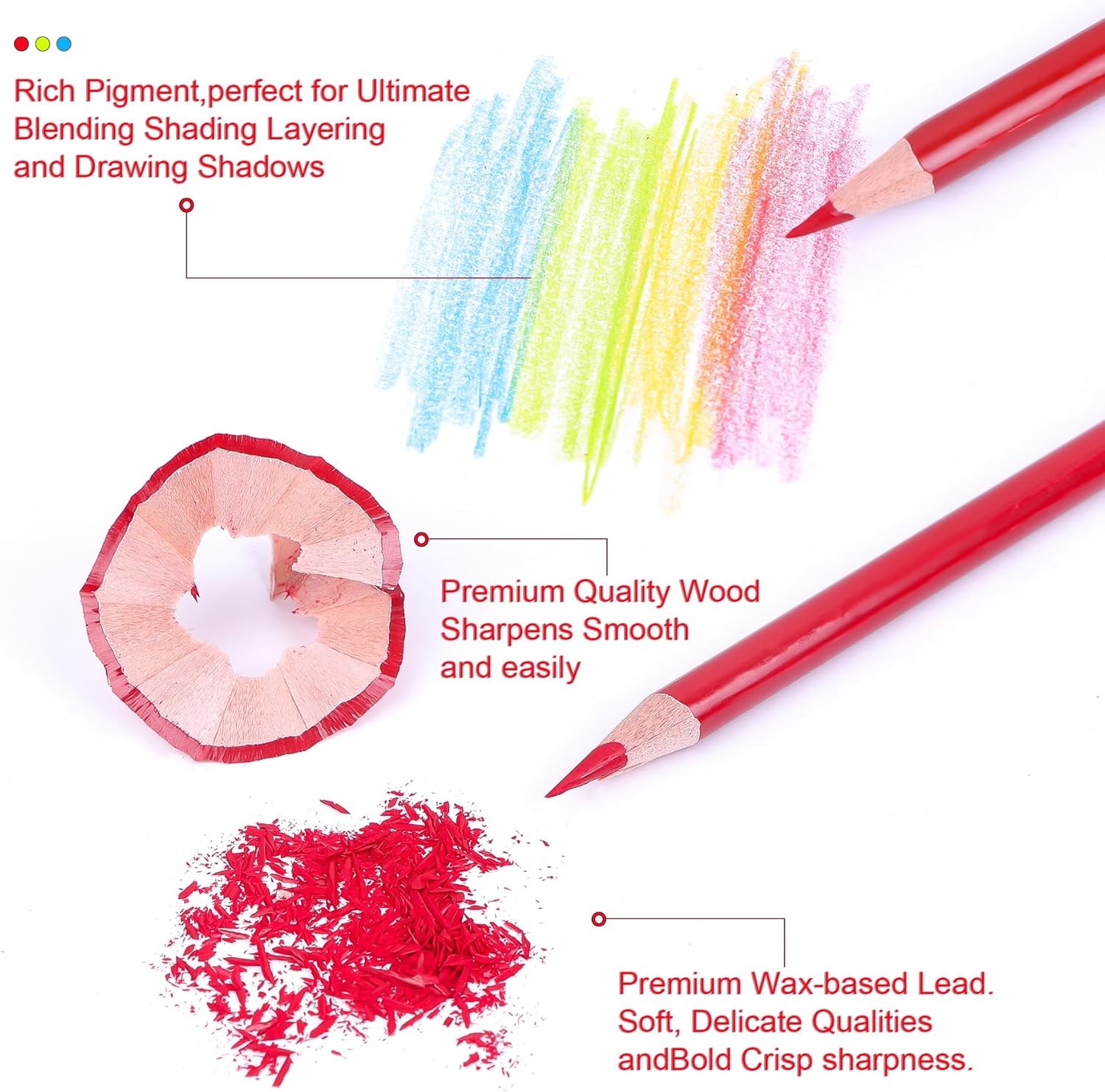 Colored Pencils, Premium Soft Core, 1 Count (Pack of 12), Multicolor-12pack