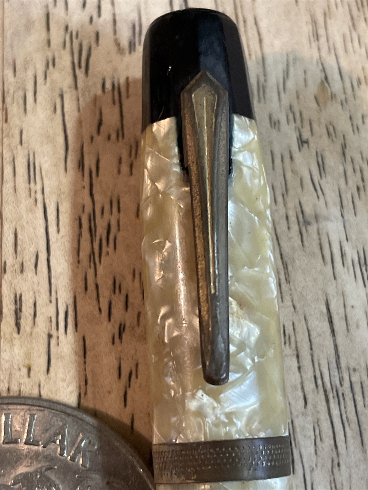 Vintage Fountain Pen WearEver Durex? Cream Mother of Pearl Celluloid AS IS