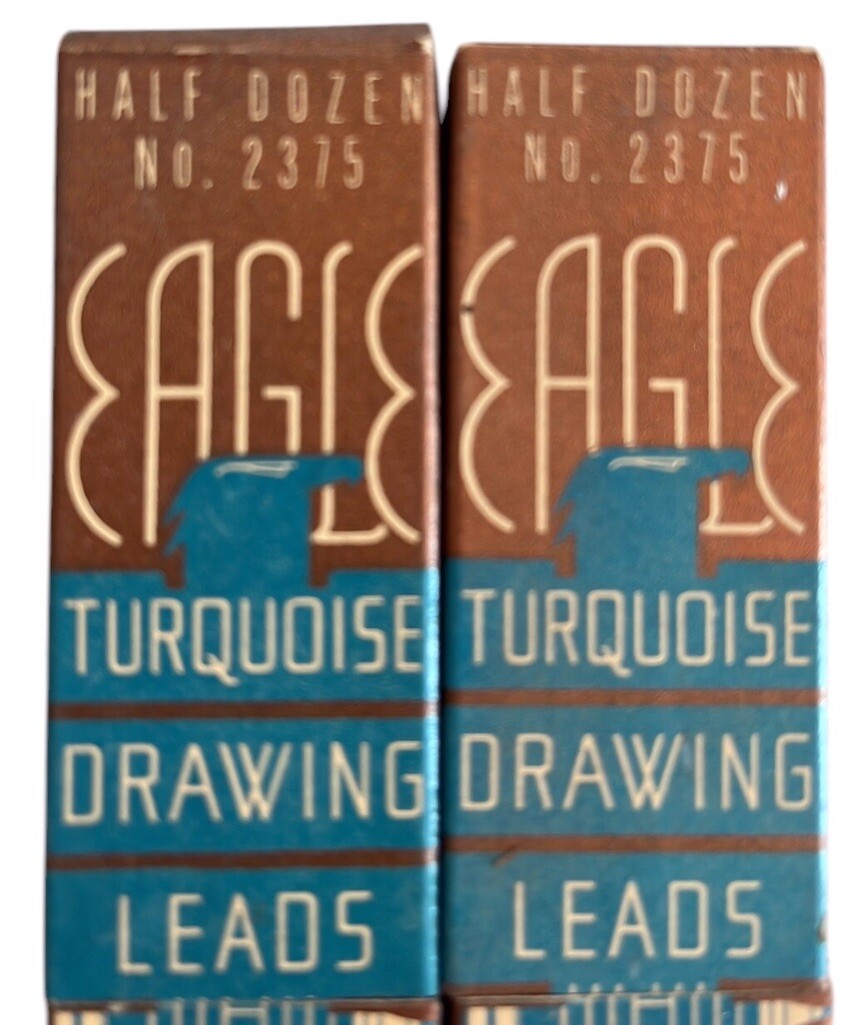 Vtg EAGLE Turquoise Pencil Drawing Leads~3H #2375~x2 Pkgs~6 In Each~total 12