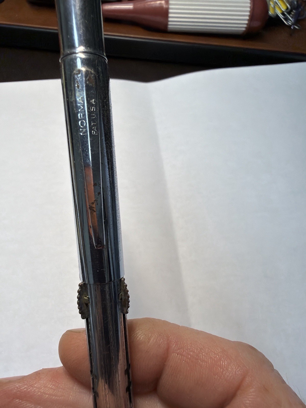 Vintage NORMA Pat. U.S.A. 3 Multi Color Mechanical Pen 1940s Metal