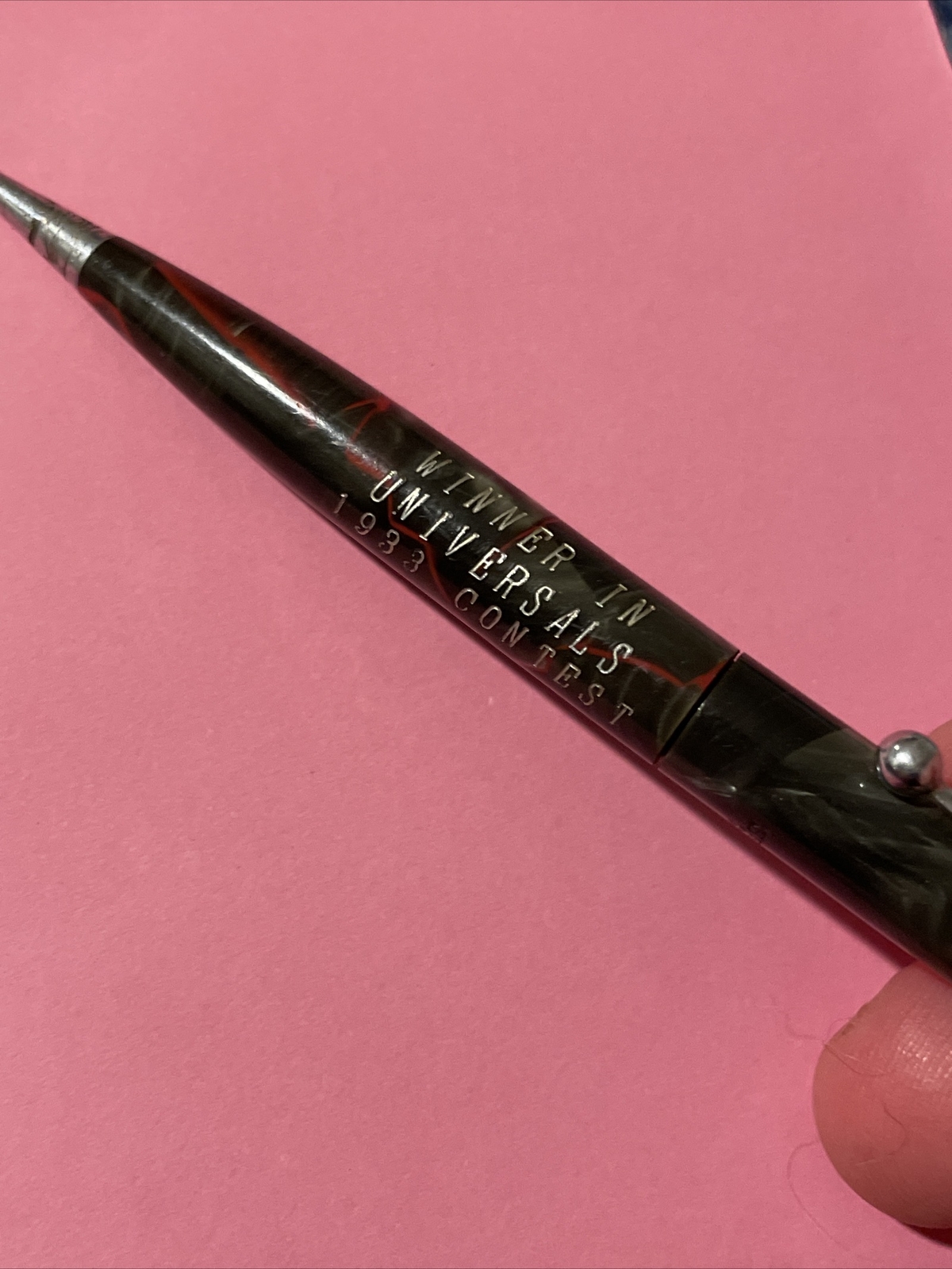 GORGEOUS SHEAFFER BALANCE PENCIL, RED VEINED GRAY PEARL 1933 Universal Winner