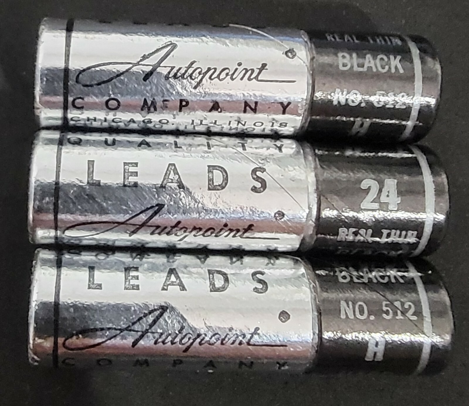 VTG 3 AUTOPOINT PENCIL LEAD BLACK NO. 512 H / HARD /REAL THIN 0.9MM (OR) 0.36″