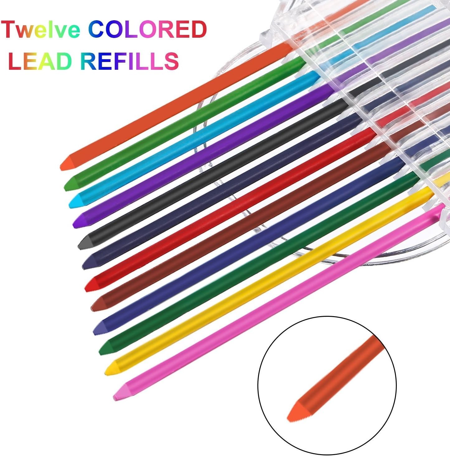 Lapiz Mecanico Con 2 Cajas Recargas de 3 Piezas de 2.0 MM de Recargas de Color