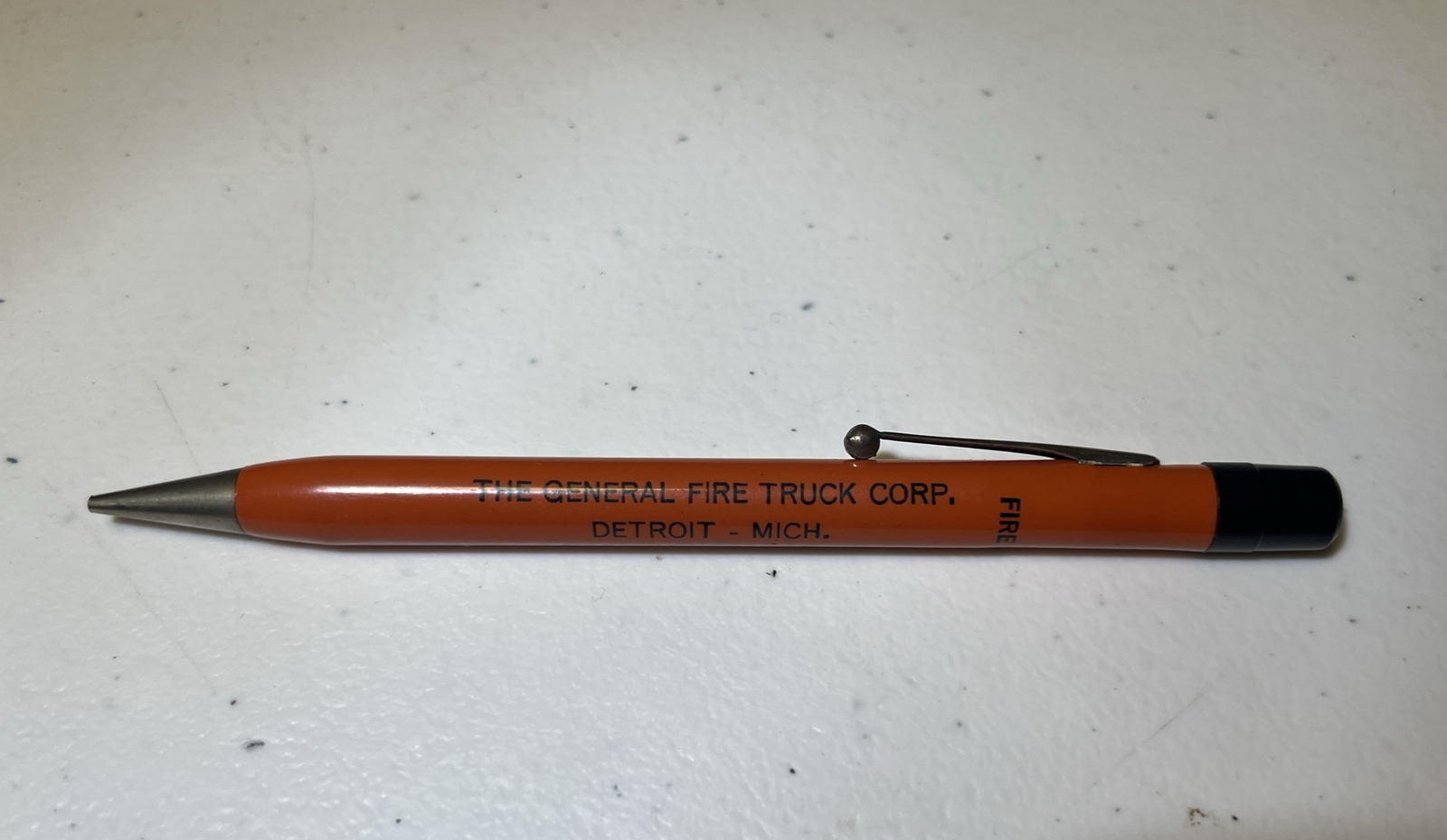 Vtg 1970’s Weaver Auto Point Pen Rare Orange The General Fire Truck Corp Detroit
