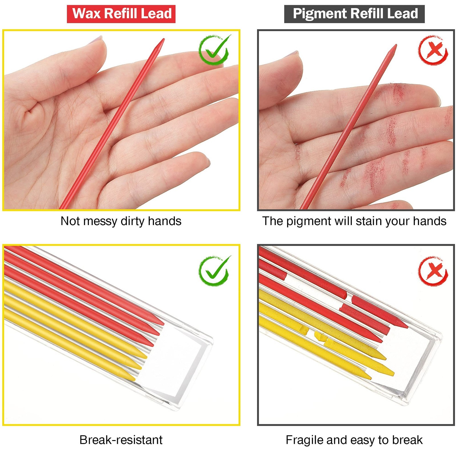 2.8 mm Pencil Refills for Carpenter Mark Pencils, Solid Deep Hole Mechanical …