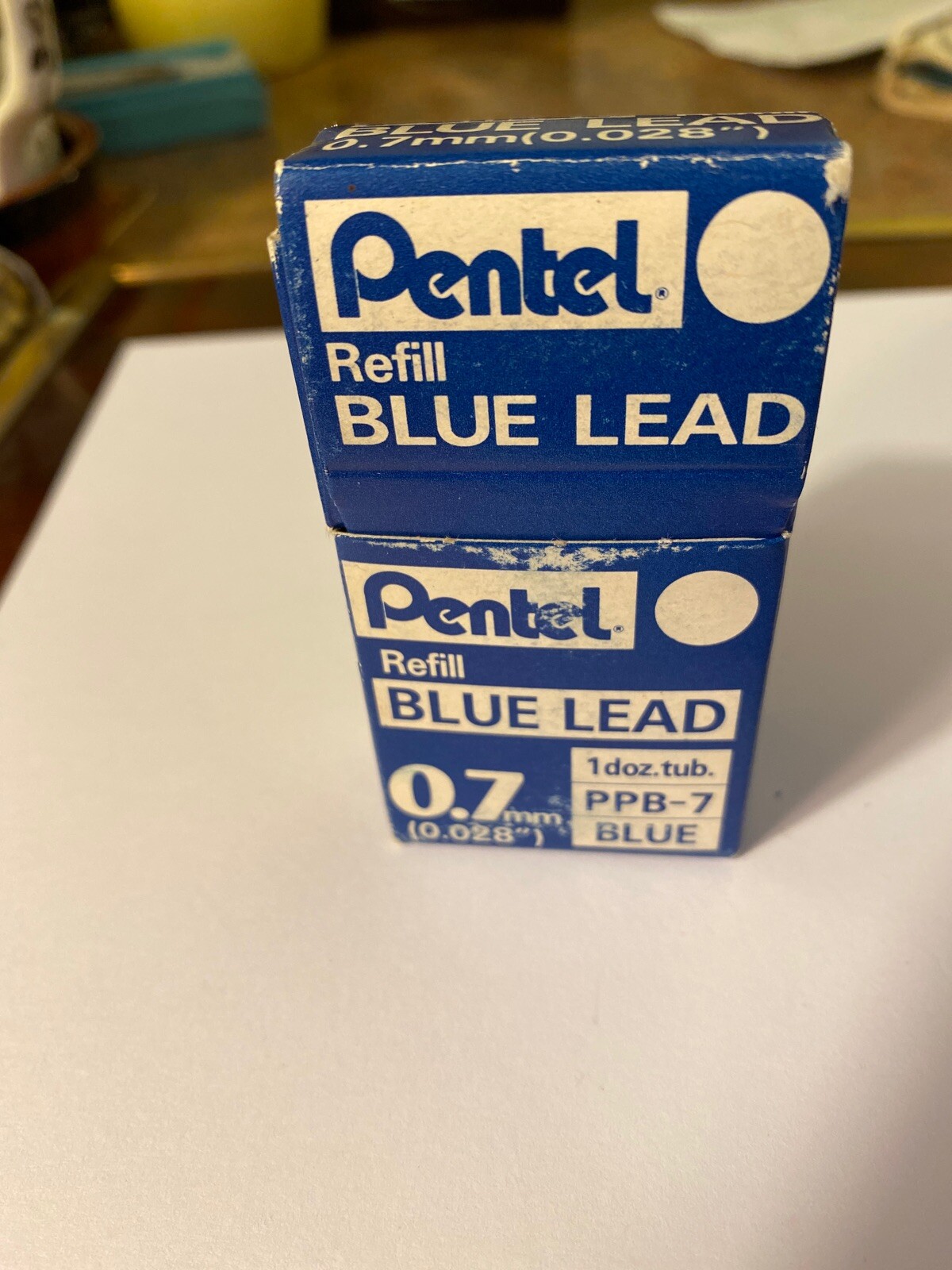 PENTEL 0.7MM Pencil REFILL, Blue LEAD, 11 TUBES (132 STICKS). In Original Box.