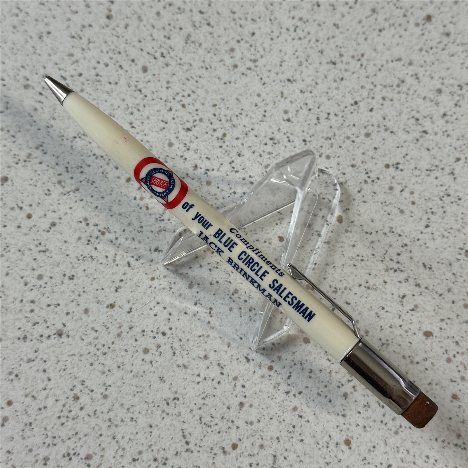 Blue Circle Salesman Brinkman Sample Vintage Scripto Mechanical Pencil #20342