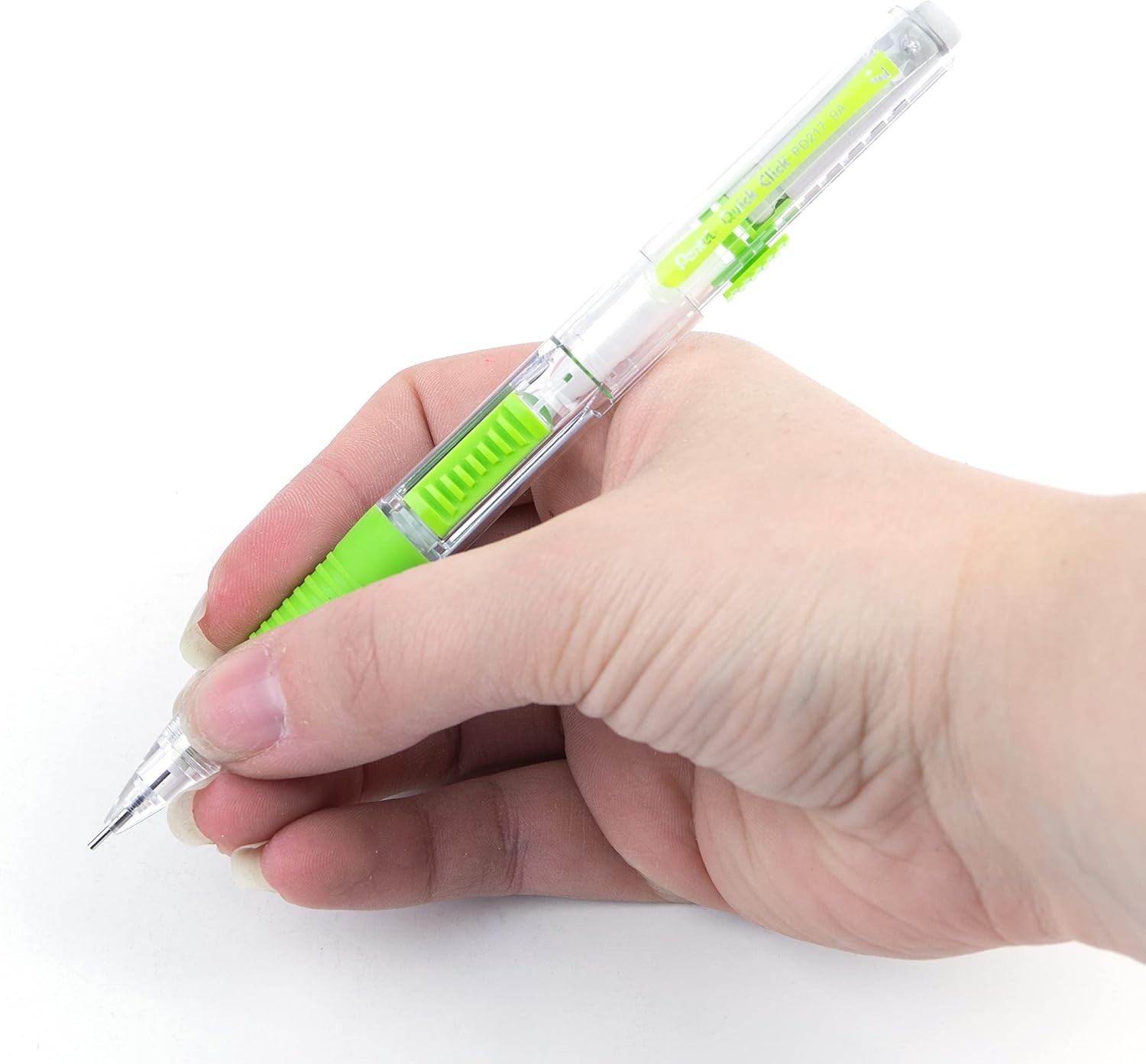 Fast Side-Advance 0.7mm Mechanical Pencils – Green Accents, Box of 12 for Adults