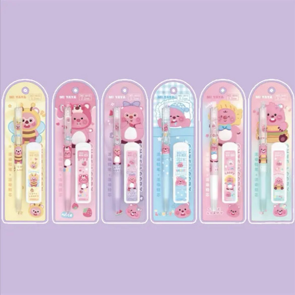 6pcs Mi Yaya Cute Loopy Mechanical Pencils Sketch Writing Stationery 0.5 mm