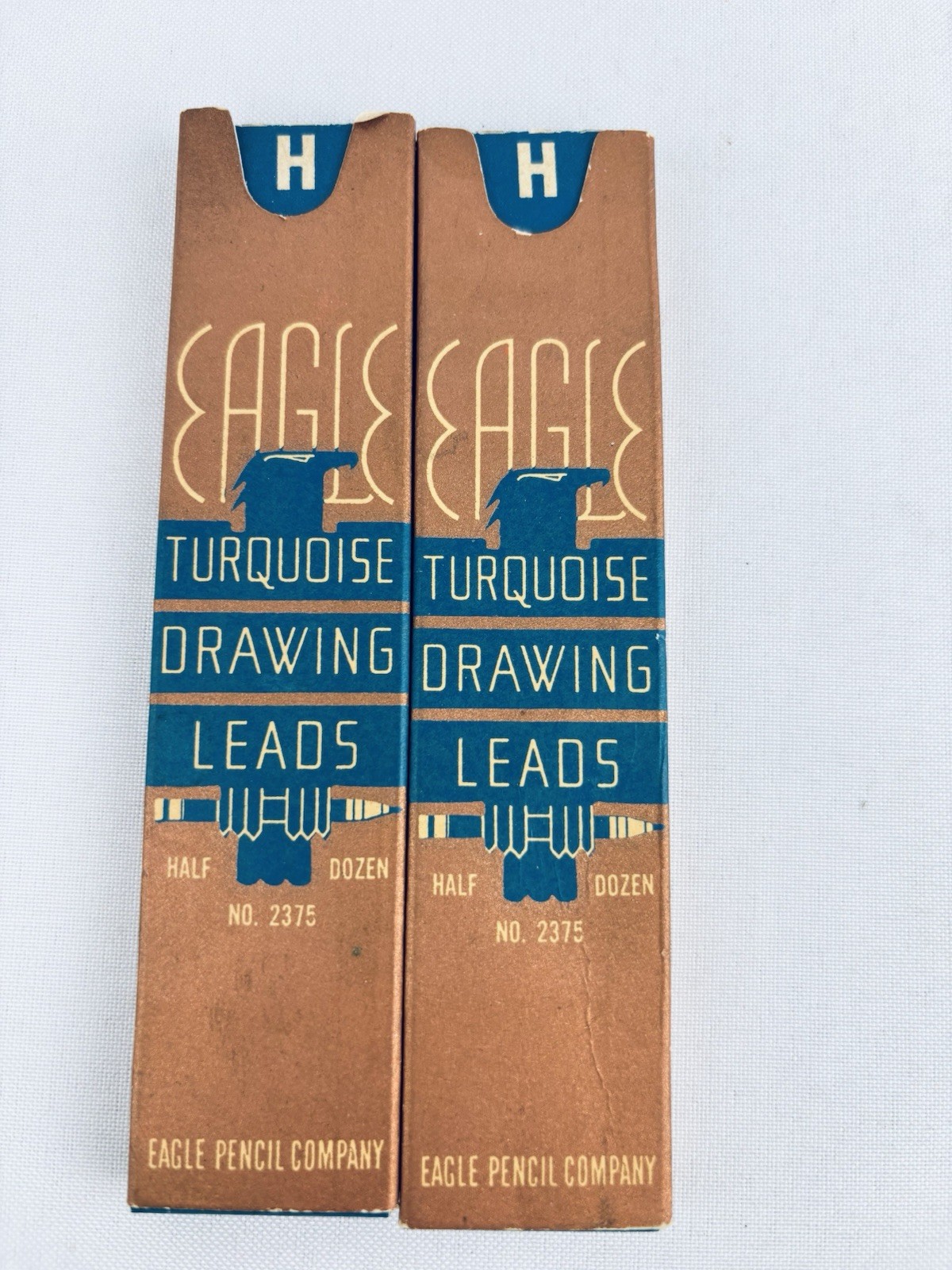 Vintage No. 2375 Eagle Pencil Co. Drawing Leads Turquoise 2 Boxes – Partial One