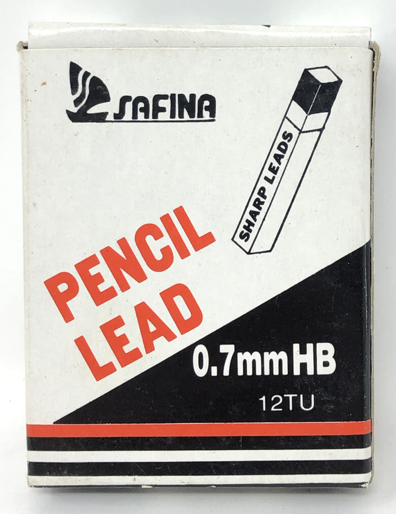 Vintage 12 Tubes — Safina Sharp Pencil Leads Refills .7mm HB NOS In Original Box