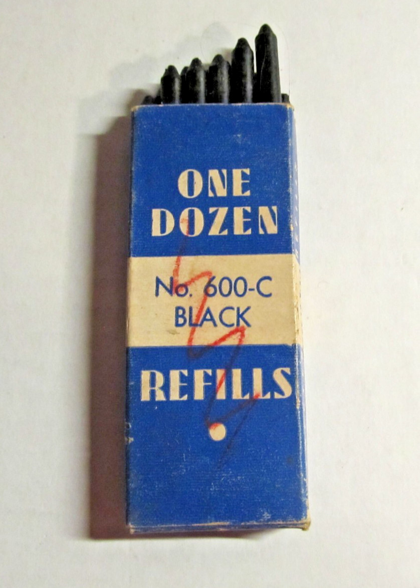 Vintage Tweeten One Dozen No 600-C Black Refills Taylor Made Pencil Co