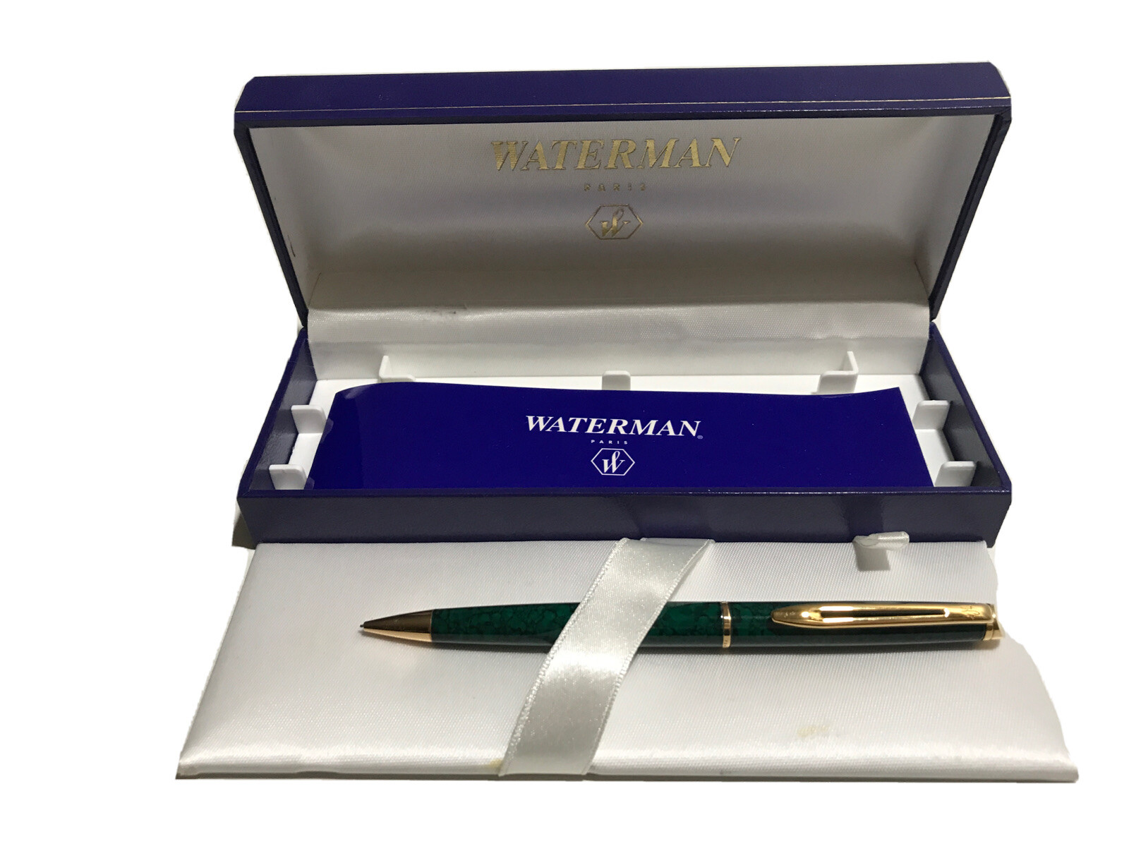 Vintage Waterman Hemisphere Writing Pencil Marbled Green & Gold Trim 0.5 mm NOS