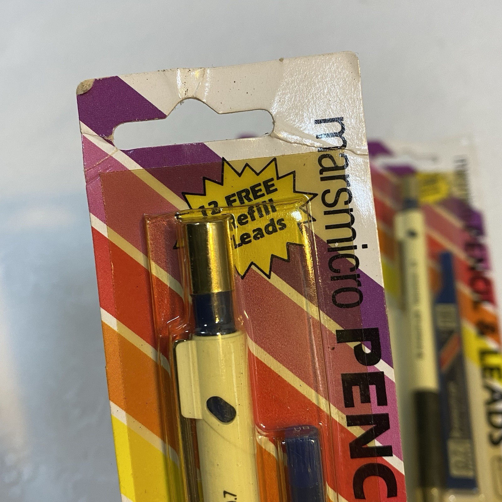 Lot Vtg Staedtler Marsmicro 0.7 mm Mechanical Pencil &Leads WHITE plus 3 Pk NOS