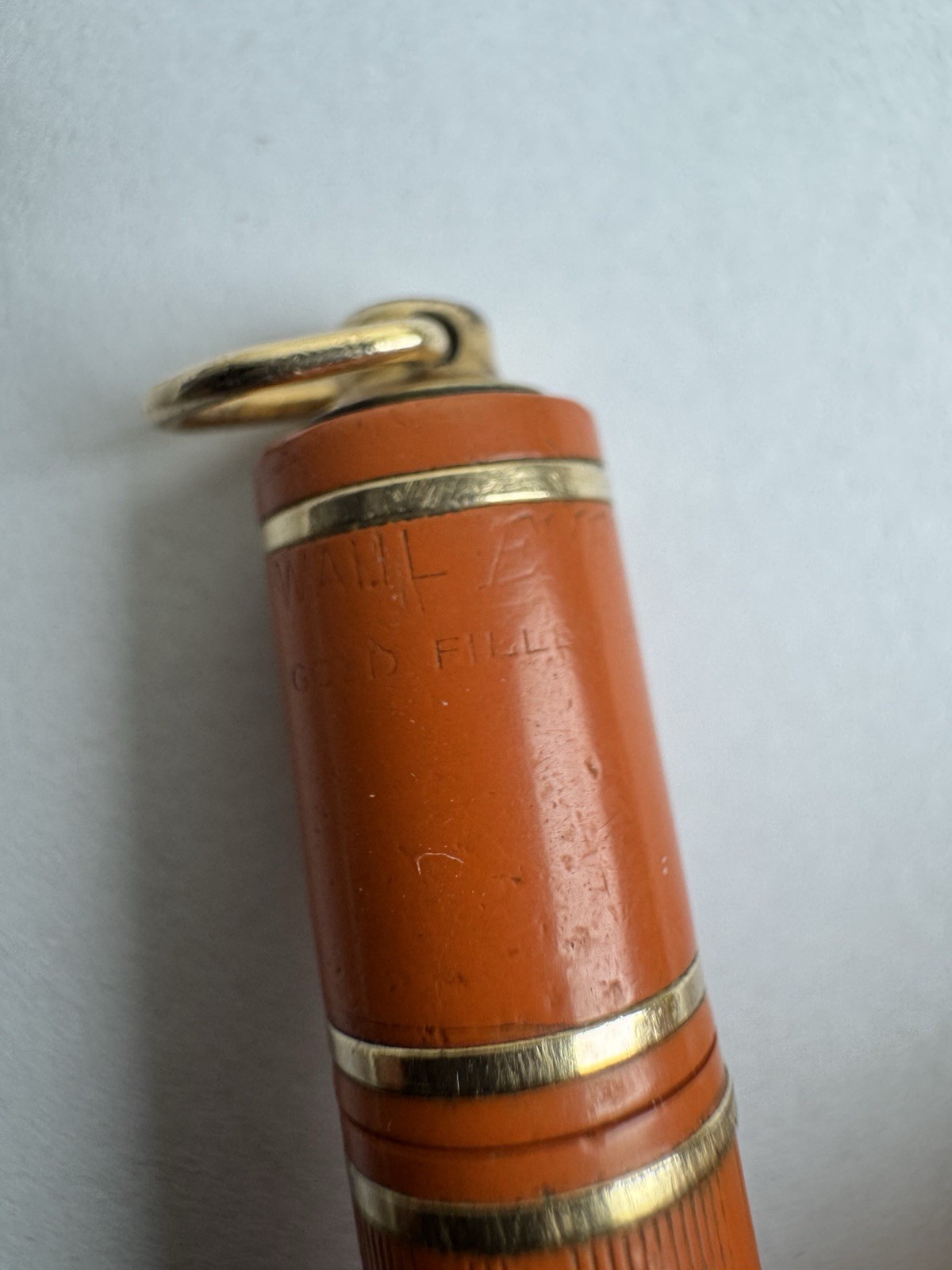 1920’s Wahl Eversharp Orange Mechanical Pencil Gold Filled USA Made Orange