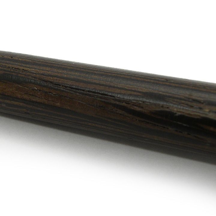 Wooden shaft mechanical pencil dark brown conical thick lead dark brown
