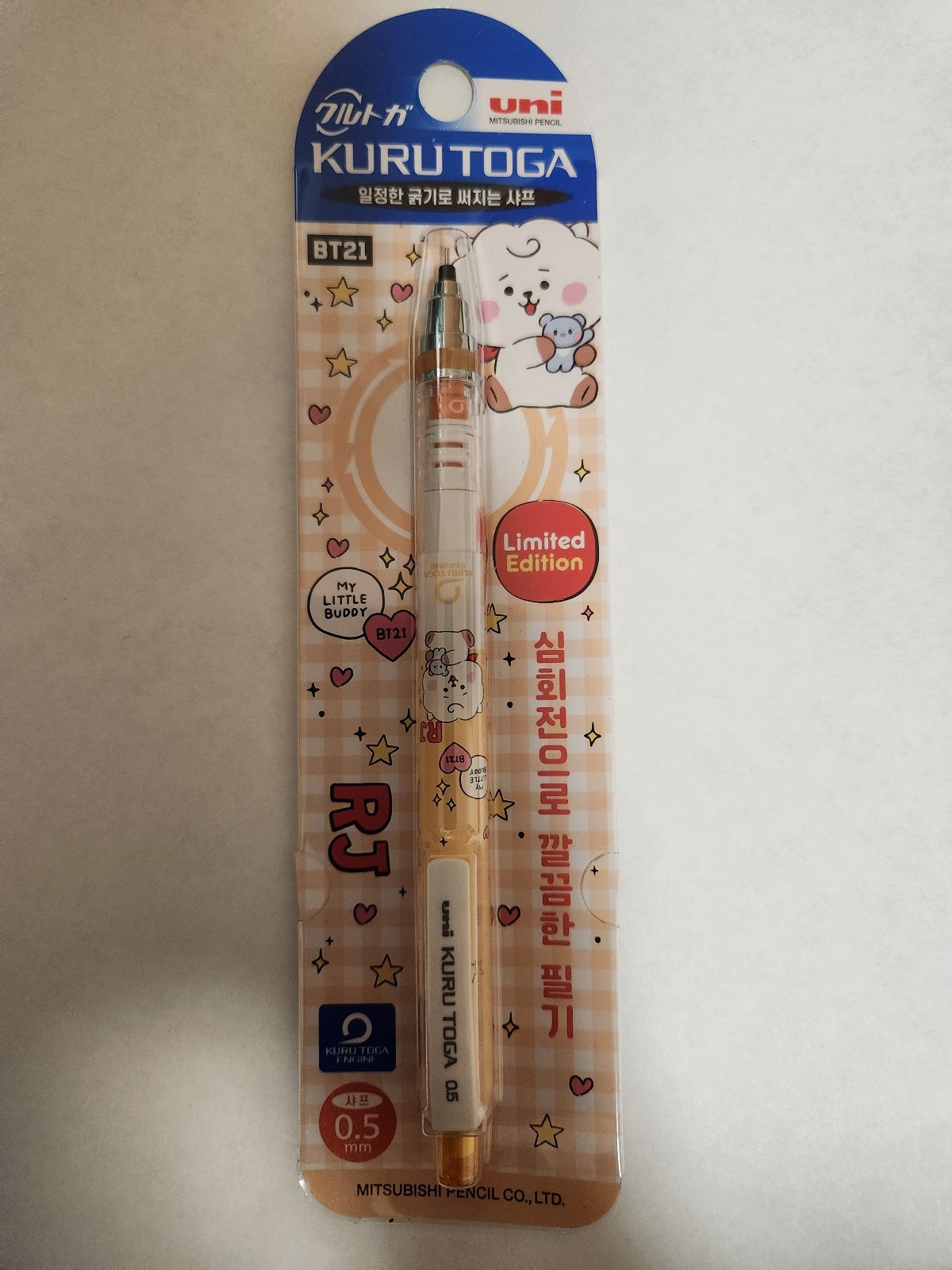 Kurutoga Mechanial Pencil Limited Edition BT21-RJ 0.5mm Korean Edition
