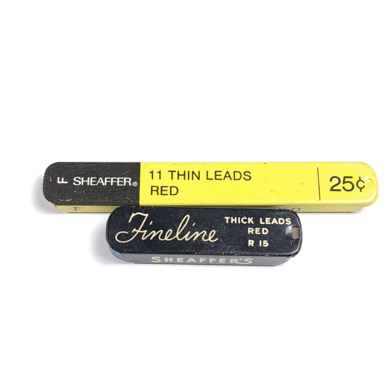 Vintage Sheaffer Fineline Mechanical Pencil Lead Thick and Thin Leads Red