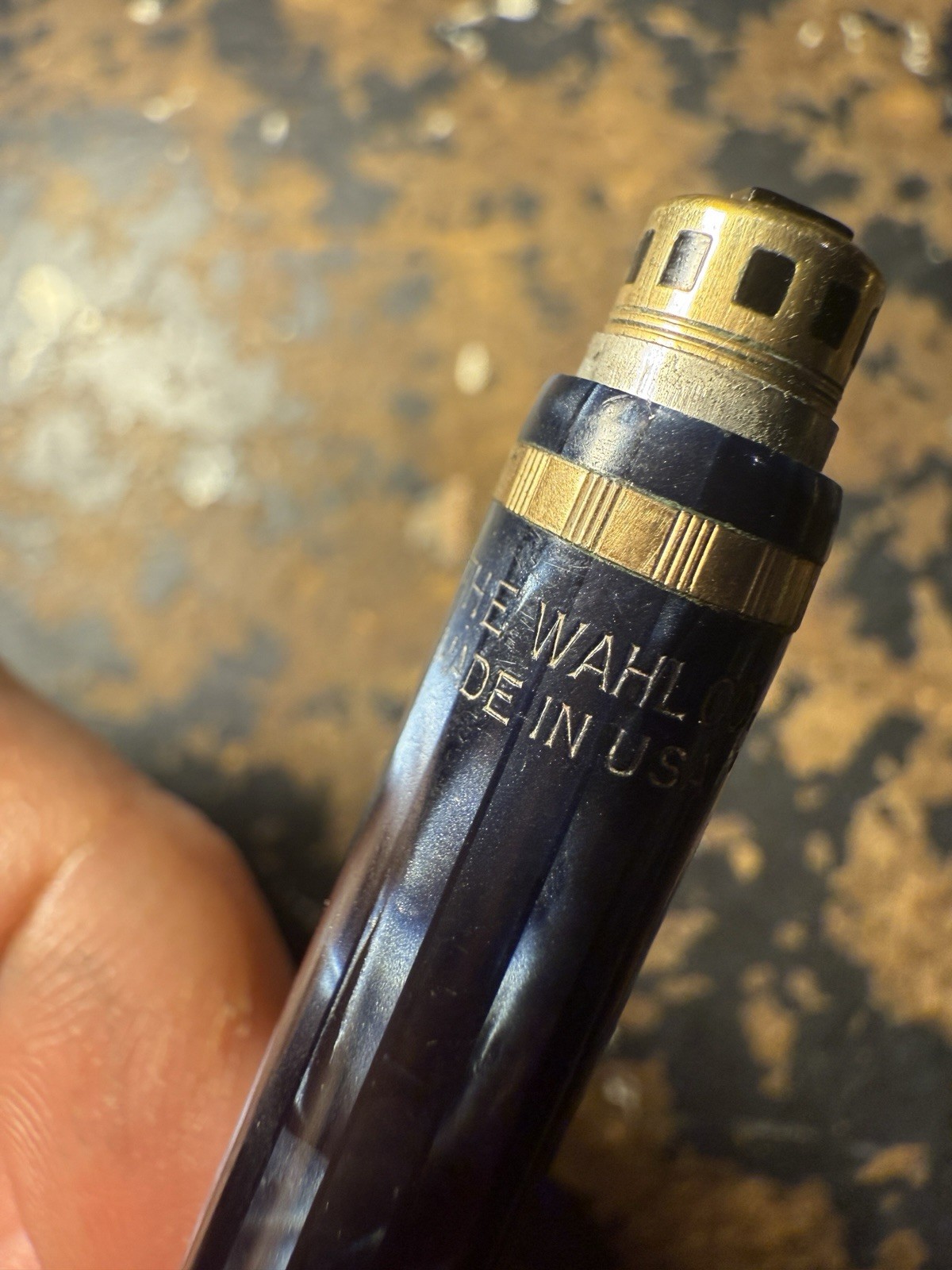 vintage wahl eversharp push Top Gold Blue Black Pearl Mechanical pencil READ