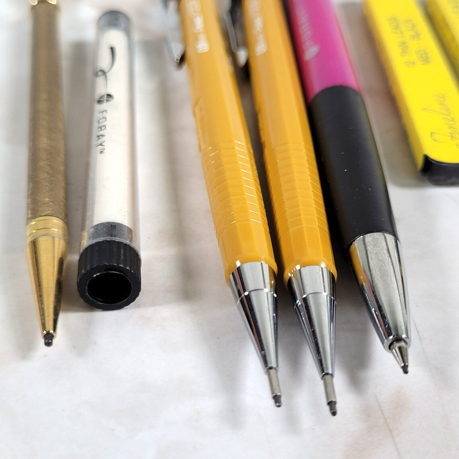 Lot Vintage Pencils Pentel P209, Foray, Shaeffer Leads, Erasers