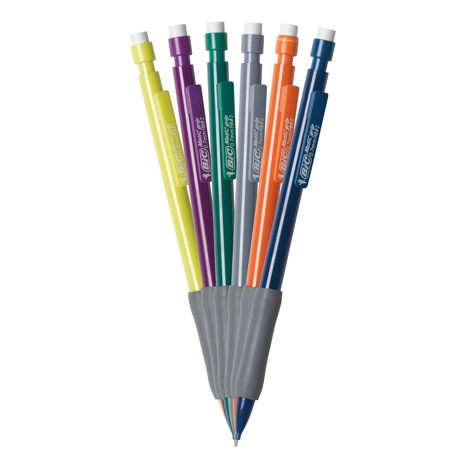 BIC Mechanical Pencils with Erasers, Medium Point, Comfort Grip, 12-Count Pack