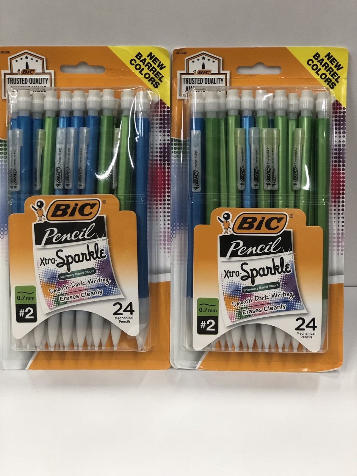2 Pack BIC Xtra-Sparkle Mechanical Pencil, Medium Point, 0.7 mm, 24 Ct -48 Total