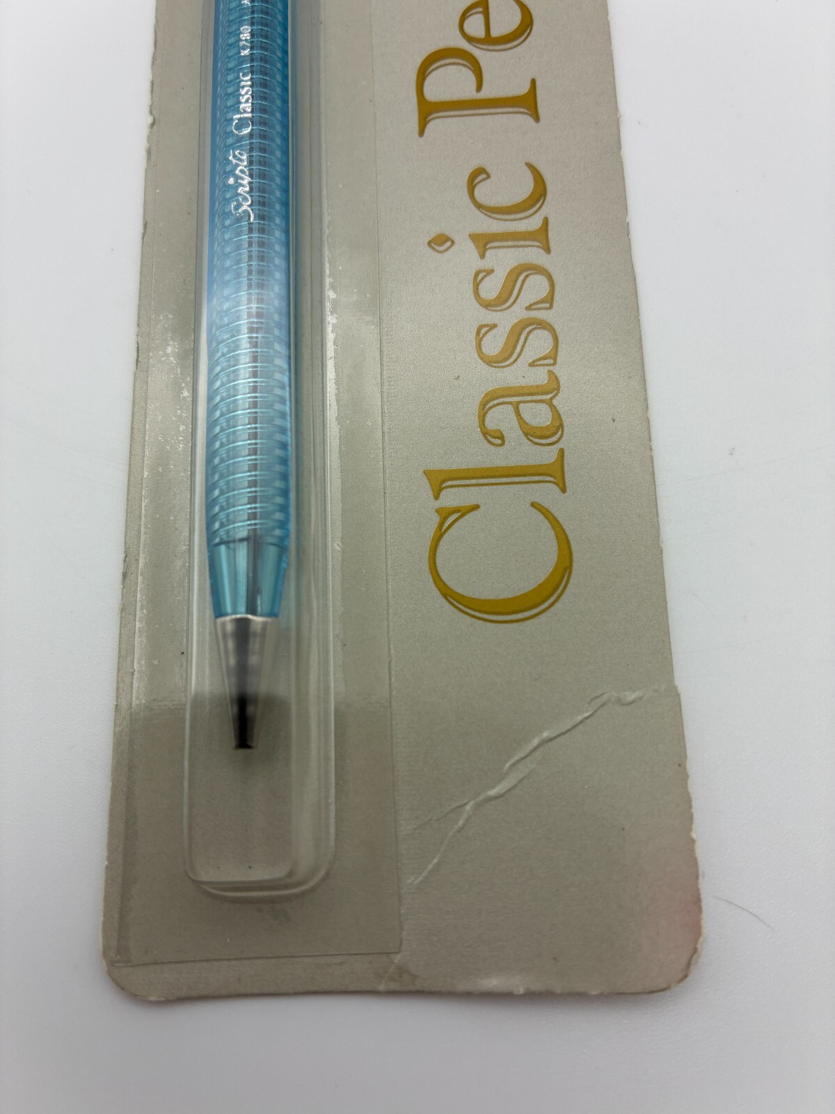 Vintage SCRIPTO Classic K780 Translucent Mechanical Pencil Blue 1989 Twist
