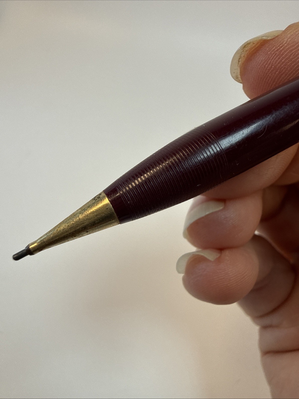 Vintage Sheaffer Mechanical Pencil – Maroon Gold Marbled Mother Of Pearl