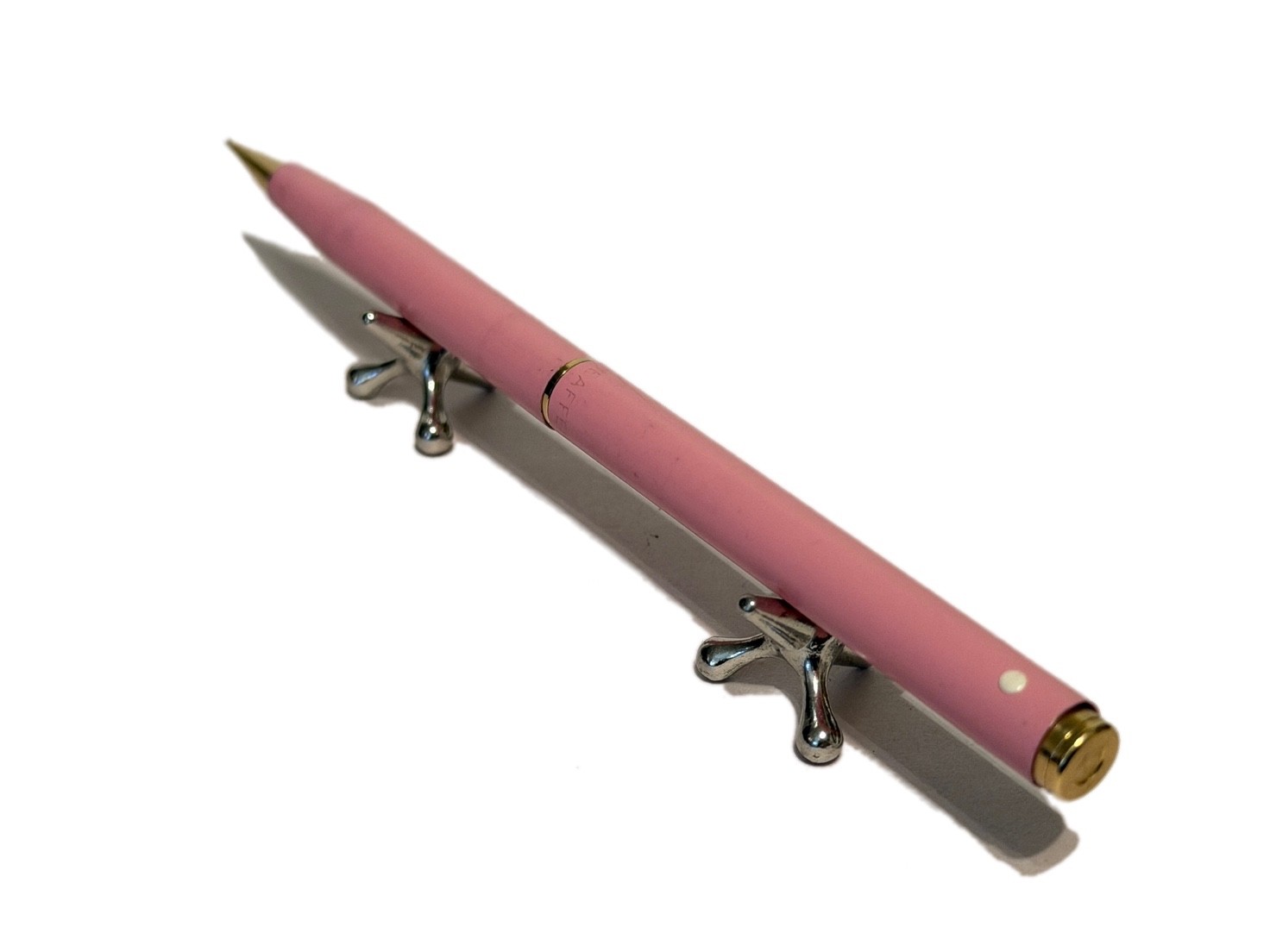 Sheaffer White Dot Clutch Mechanical Pencil No 648 Tea Rose Clipless Purse Desk