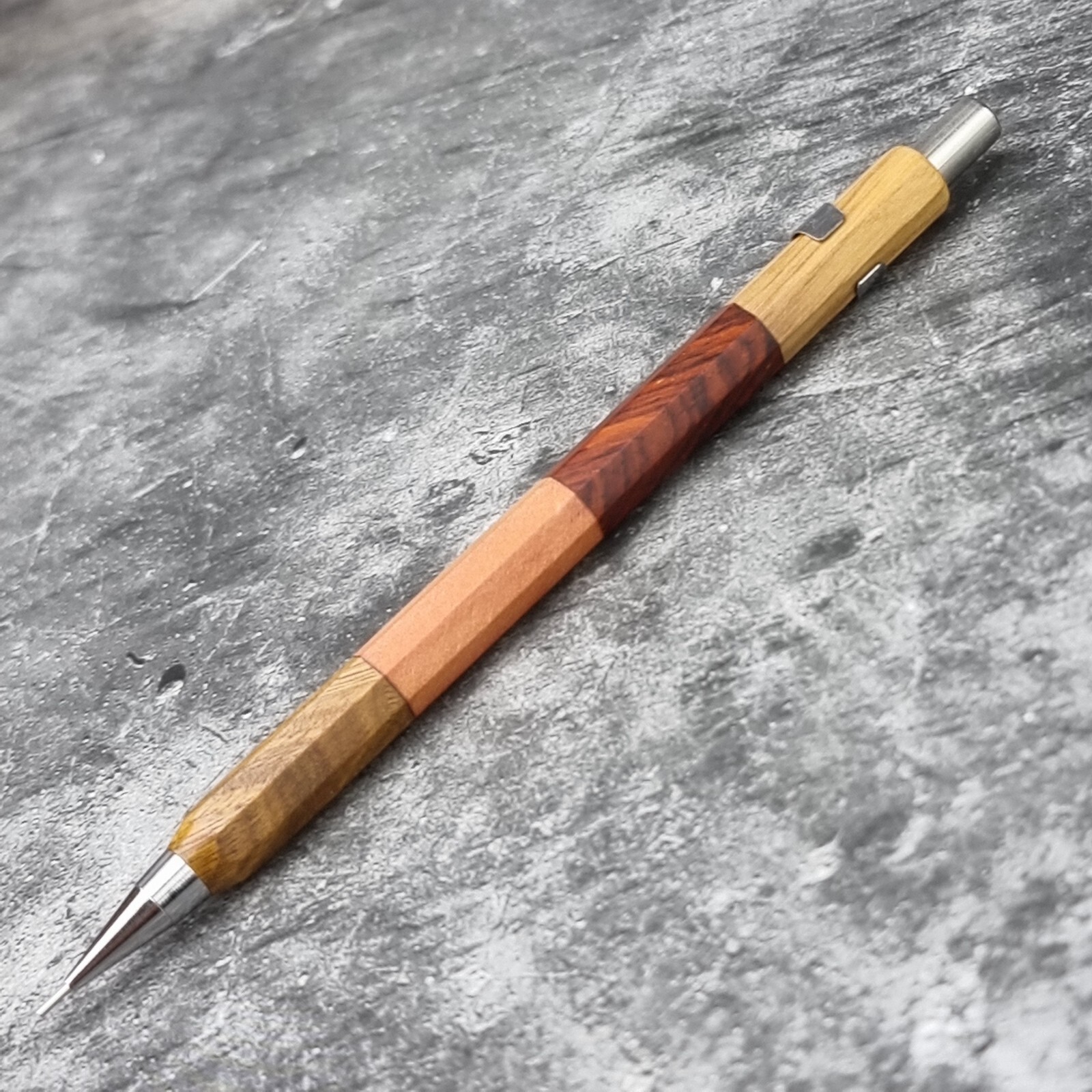 Hand Crafted Pentel P-205 Mechanical Pencil with Octagonal Wood Barrel